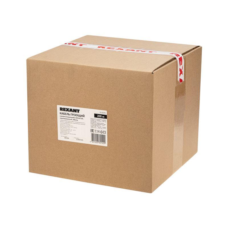 Кабель греющий (нагрев.) саморег. SRL30-2CR экранированный 30Вт/м 0.88кв.мм/55м 200м Rexant 51-0279