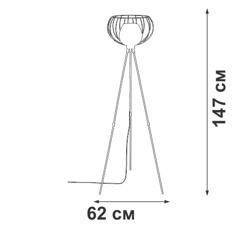 Светильник напольный 1xE27 макс. 40Вт Vitaluce V3100-1/1P