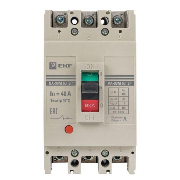 Выключатель автоматический 3п 63/40А 25кА ВА-99М PROxima EKF mccb99-63-40m